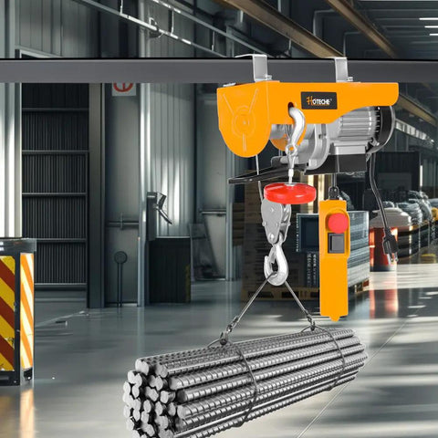 Heavy Duty Electric Hoist Providing 550 Pound Lifting Capacity And Powerful 560 Watt Motor Smoothly Moves Engines And Tools Without Breaking A Sweat For Garage Or Shop Renovations