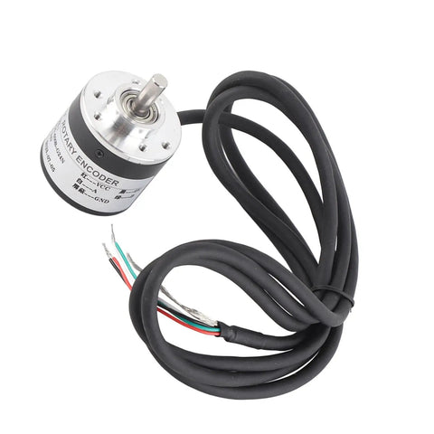 600 Pulses Per Revolution AB Duplex 6mm Shaft Incremental Rotary Encoder For Precise Position Feedback in image with wiring