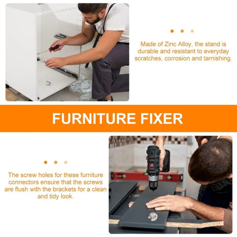 Person installing 10Pcs Zinc Alloy Cabinet Shelf Pins With Flush Screws And Tarnish Resistant Finish 3-In-1 Connecting Dowels