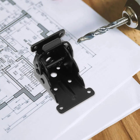 Heavy Duty Folding Table Hinge With 90 Degree Self Locking Mechanism Iron Hidden Folding Table Leg Bracket on blueprint