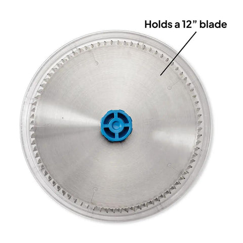 Pro Grade Saw Blade Cleaning Kit For Circular Table And Miter Saws 6 1/4 To 12 Inches holder for blade with blue center