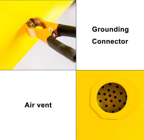 Heavy Duty Flammable Storage Cabinet With Adjustable Shelves Explosion Proof Hazmat Locker, grounding connector, air vent