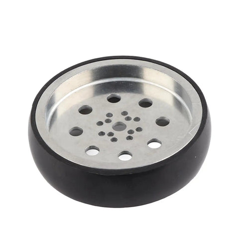 100mm Metal Robot Wheel With Neoprene Tire For Industrial Robots And RC Cars, 8mm Bore, Beefy Hub For Dually Axles, Grippy Traction