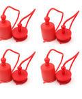 1/2 Inch ISO5675 Hydraulic Dust Cap And Plug Set, Red Rubber Male Cap And Female Plug Covers For ISO5675 Quick Couplers, 4-Piece