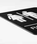 ADA Braille Restroom Sign Unisex With Double Sided 3M Tape Easy Peel Self Stick Office And Business Bathroom Door Or Wall Sign No Fuss 9x6 Inches Clear Visibility For Guests And Employees corner view