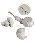 No-Brainer 12V Motion Sensor Light Switch With 180 Degree Rotating PIR, Gray plastic sensor switch with wires and adjustable mount
