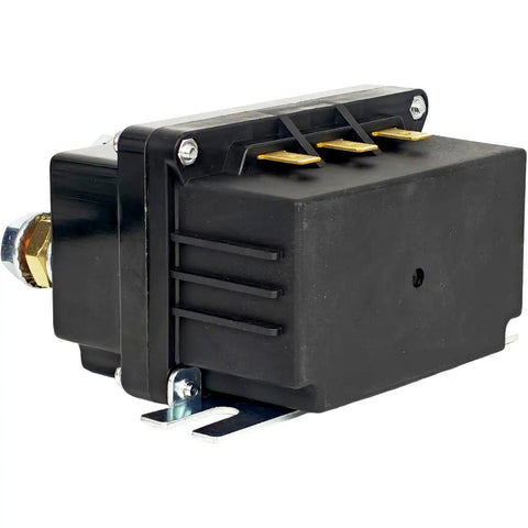 Beefed-Up 12V 500A Winch Solenoid Contactor Relay For 8000-17000Lbs ATV UTV Boat 4X4 SUV Truck Ready To Roll With Warn A2000 And Badlands 12000 3-Wire Motors 12V DC M8 Studs Heavy-Duty Power Control black 3-wire winch relay with M8 studs