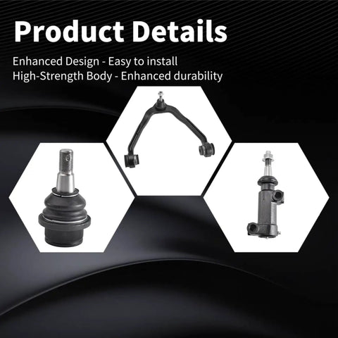 Front Upper Control Arm With Ball Joint K80942 For GMC Sierra 1500 99-06 4WD AWD Yukon 99-06 And Yukon XL 00-06 Plus 2 Sway Bar Links And 4 Tie Rods In A 13Pc Suspension Kit front-end parts