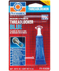 Blue Thread Locker Medium Strength 6ml Tube, adhesive for bolts and screws, product packaging with open specification