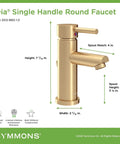 Low-Flow Brushed Bronze Single Hole Bathroom Faucet With Drain Assembly, No-Drip Ceramic Disc Valve, 1-Handle Operation