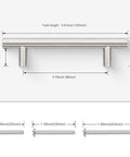 Diagram showing 30 Pack Hole Center 96 Millimeter Brushed Nickel Cabinet Pulls Stainless Steel Kitchen Drawer Handles with size measurements.