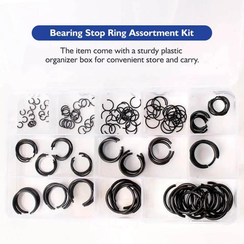 180 Pcs Snap Ring Set For Holes 4 To 20 Mm In 65Mn Spring Steel Phosphated Surface Retaining Rings Kit in plastic organizer