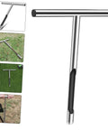 T Handle Garden Soil Sampler Probe Stainless Steel Tool for Quick Soil Testing in Yard and Lawn shown with various views