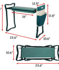 Dimensions of the Folding Garden Kneeler Seat With Soft Foam Pad And Tool Pouch, Portable Bench for Gardening and Fishing, Sturdy Steel Frame