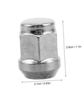 Close-up of heavy duty wheel hub flange bolt nut for ATV and go kart, durable fastener, 2.8cm height, 2.1cm diameter, easy install.