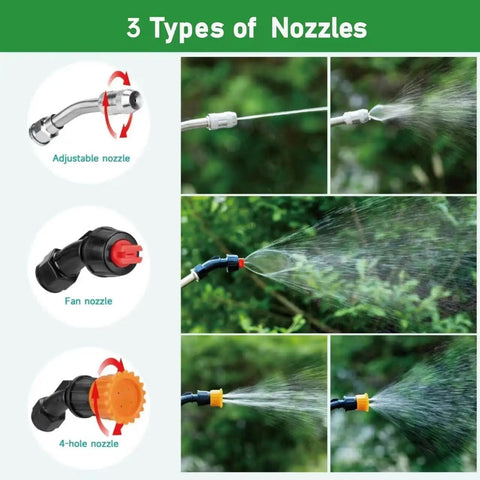 Three nozzle types for Two Pack Sprayer Wand Kit With Three Nozzles For Multi Pattern Spray Stainless Steel Spray Wand Replacement With Adjustable Fan And Four Hole Nozzles