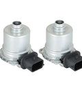 Two AE8Z7C604A automatic transmission clutch actuators with black 2-pin connectors, front view