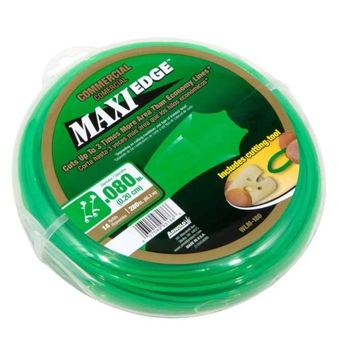 Commercial Grade String Trimmer Line 0.08 Inch By 280 Foot Six Point Star Edged Cutting Design, packaged green spool.
