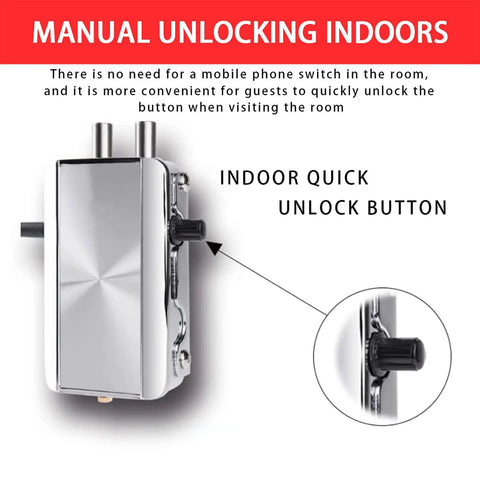 Keyless Entry Smart Lock For Home Office And Garage With Remote Control Access, Anti Theft Zinc Alloy Door Lock close-up view indoors.