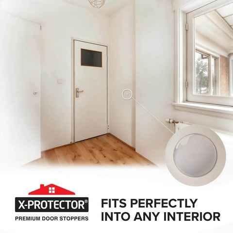 Eight Pack Silicone Door Stopper Wall Protectors For Walls Self Stick 1 Inch Clear Transparent Shield installed near a door