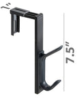 Over Cubicle Panel Coat Hooks Adjustable Double Hooks For Office Partitions Fits 1.25 To 3.5 Inch Panels Charcoal 2 Pack