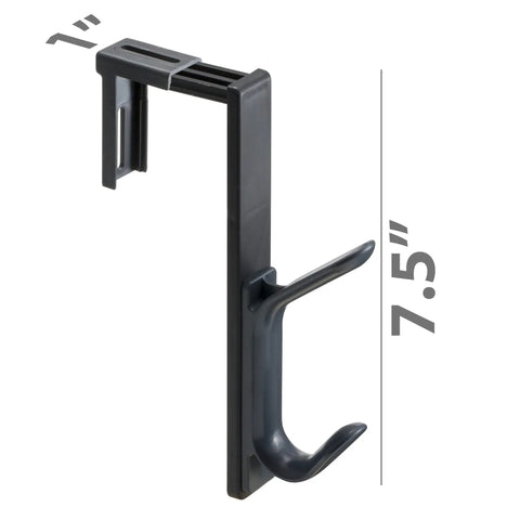 Over Cubicle Panel Coat Hooks Adjustable Double Hooks For Office Partitions Fits 1.25 To 3.5 Inch Panels Charcoal 2 Pack