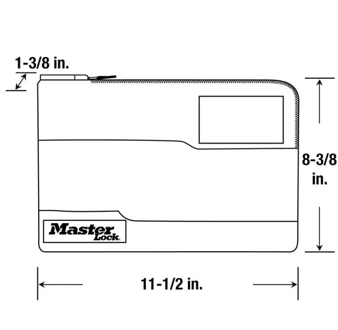 Diagram of Money Bag With Key Lock And Zipper For Cash And Valuables 11.5 Inch Travel Pouch showing dimensions in inches.