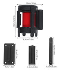 Heavy Duty Retractable Belt Barrier Wall Mounted Crowd Control Divider Featuring Smooth Gliding Telescoping Tape for busy malls, showing dimensions and features.