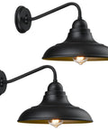 Two Pack Black Wall Lanterns Outdoor Indoor Barn Sconce Lights Classic Modern Gooseneck Exterior Lighting For Farmhouse Style