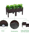 Raised Garden Beds Planter Box Set Of 2 With Self Watering Design Plastic Planter showing drainage and breathability features.