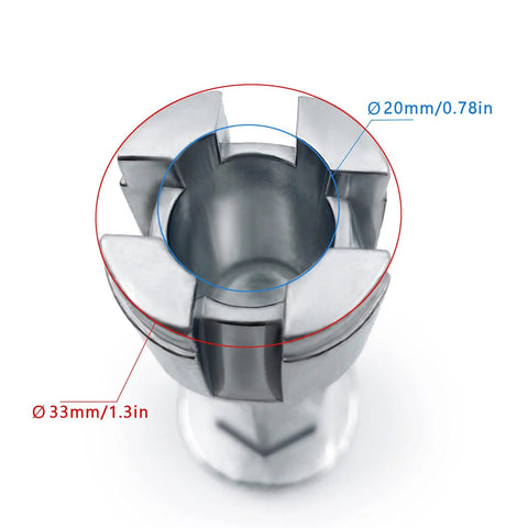Close-up of Tub Drain Remover Wrench Dual Ended Zinc Alloy Tool with diameter measurements, showing durable design.