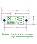 Technical diagram of Six Pack Optical Endstop Switches With 1M Cable For 3D Printers Photoelectric Light Control Limit Switch Module.
