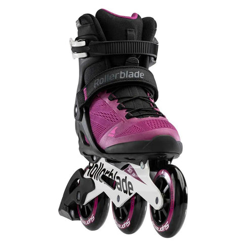 Macroblade 100 3WD Womens Inline Skates for Fitness and Training, violet and black with high cuff support, side view