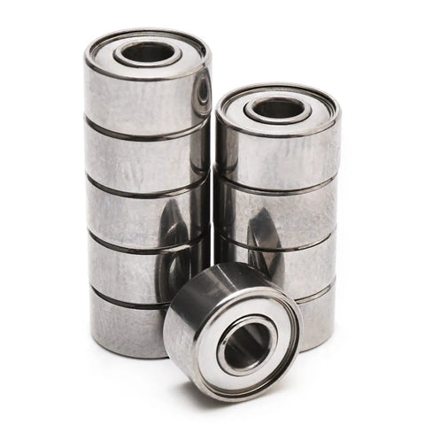 Sealed Deep Groove Ball Bearings 3 By 8 By 4 Millimeter Steel Ten Pack for skateboard wheels and RC cars