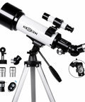 Kid Friendly Portable Refractor Telescope For Kids And Adults With 70mm Aperture And 500mm Focal Length on tripod with accessories