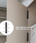 Six Pack Rock Solid Black Piano Hinges 18 Inch Heavy Duty Continuous Barrel Hinges For Cabinets installed with screws.