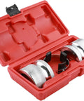 Universal Adjustable Fork Seal Driver Tool For 39mm To 50mm Front Forks in red case, includes split design components