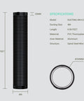 Diagram showing specifications of Workhorse Easy Install 4 Inch Dryer Vent Hose With Two Clamps, 6.56 Ft Heavy Duty Flexible Duct