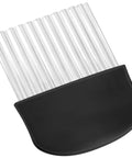 Large crinkle cutter front view with stainless steel wavy blade and ergonomic black non-slip handle