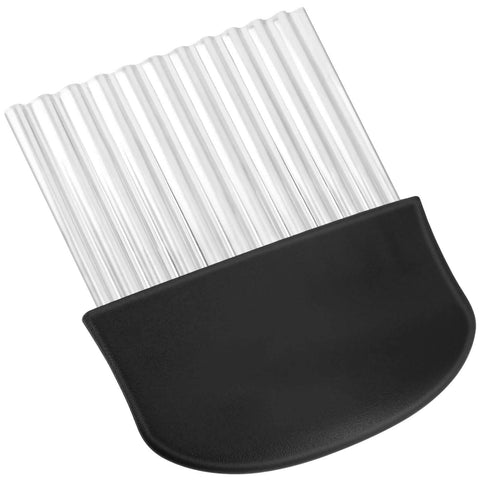 Large crinkle cutter front view with stainless steel wavy blade and ergonomic black non-slip handle
