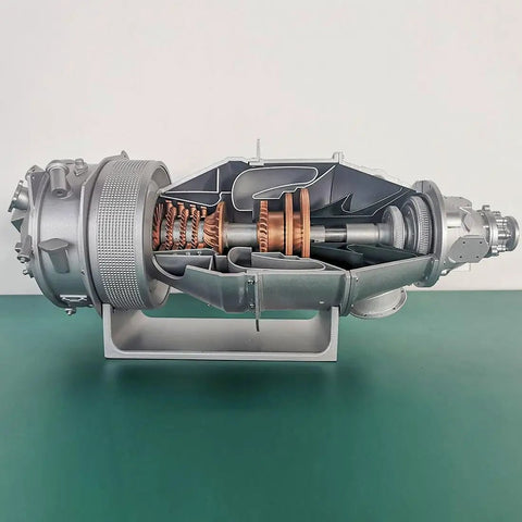 Hands On 3D Printed Turboprop Engine Model Kit In One Fifty Scale With PT6A Details Semi Dissected Engine And Electric Fan Blades For STEM Education And Science Demonstrations 100 Pieces, side view