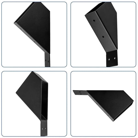 Four Pack 45 Degree Angle Support Brackets For Pergola Kit And Decks Heavy Duty Steel Black Finish For Wood Posts Gazebos Garage Tree House Indoor Outdoor Use