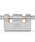 Panzer Armored Padlock With Two Locking Rods Chrome Plated Body, 78mm Base, 10mm Diameter Rods, 10x10mm Eye Housing