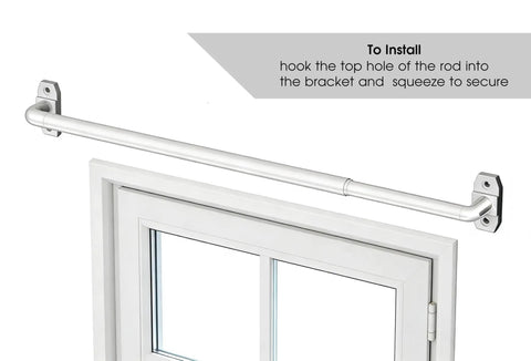 Two Pack Small Curtain Rods Adjustable 18 to 32 Inches White Sash Rod for French Doors and Windows Five Eighth Inch Diameter Ideal