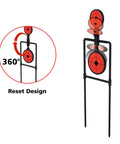 Auto Reset Steel Target Spinner For Centerfire Handguns Up To 44 Magnum showing rotating targets in reset mode