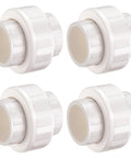 Heavy Duty 1-1/2 Inch PVC Union Coupling Socket To Socket Fittings, 4 Pack, Schedule 40 Slip On Pipe Connectors