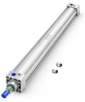 Pneumatic Air Cylinder With 1.57 Inch Bore And 15.74 Inch Stroke Double Acting Single Rod Built To Last Workhorse shown with fittings