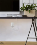 Desk setup with Decorator Receptacle Outlet With Wall Plate Tamper Resistant 15A 125V Residential Grade Self Grounding 2 Pole 3 Wire UL Listed