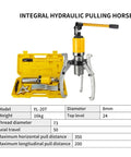 Heavy Duty 3 Jaw Hydraulic Gear Puller Set Built Tough For Dragging Off Worn Bearings And Yanking Stuck Seized Cylinders Up To 20 Ton Capacity Rock Solid Shop Rig in yellow case.