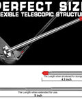 Magnetic Golf Alignment Rods With Telescopic Sticks attached to club, showing flexible structure and size, for precise face alignment.